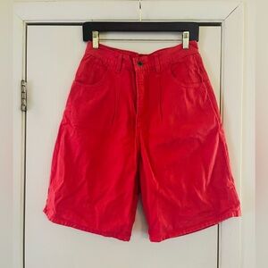 Vtg 90s High Waist Red Y2K Festival Summer Surfer Girl Denim Red Shorts Xs